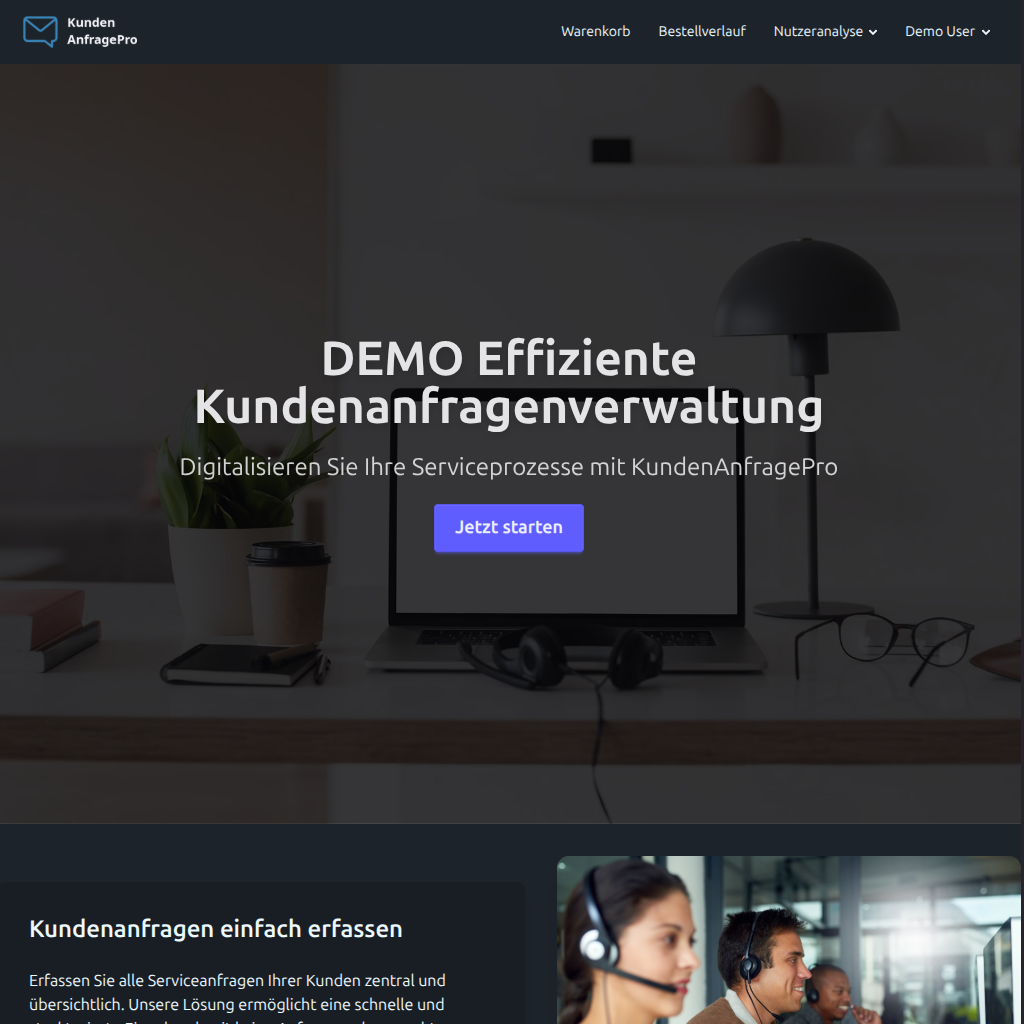 Startseite der angepassten Power Pages Plattform